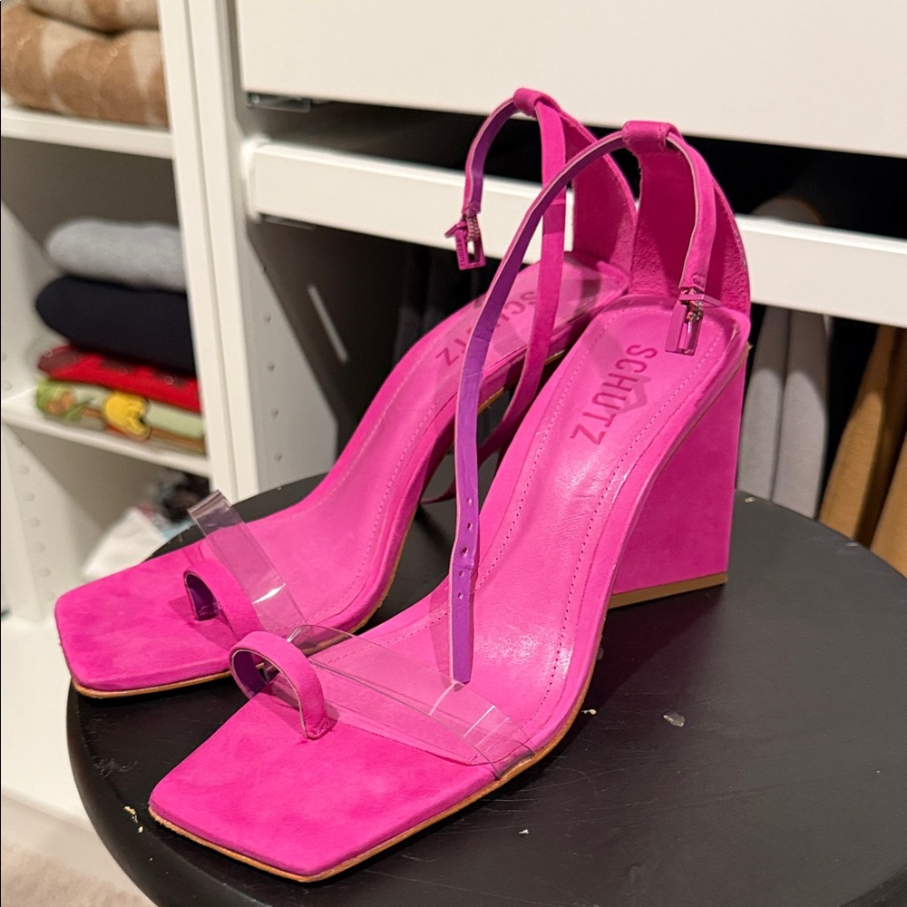 SCHUTZ Fuchsia Wedge Sandals